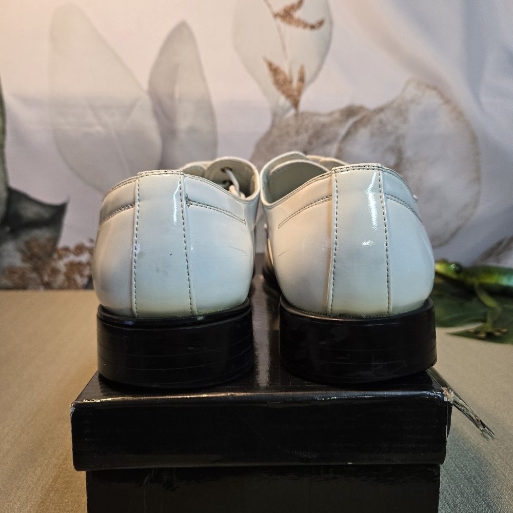 Alberto Fellini Men's White Patent Formal Oxfords sz 12 - Picture 4 of 7